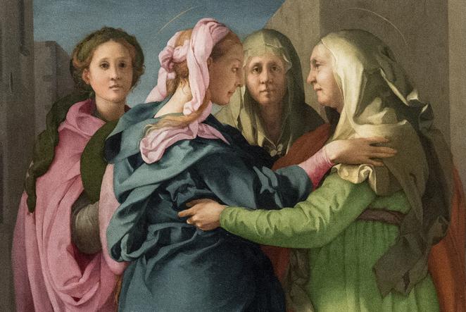 Chiesa di San Michele a Carmignano, particolare de La Visitazione di Jacopo Carucci detto Il Pontormo (1454-1557)