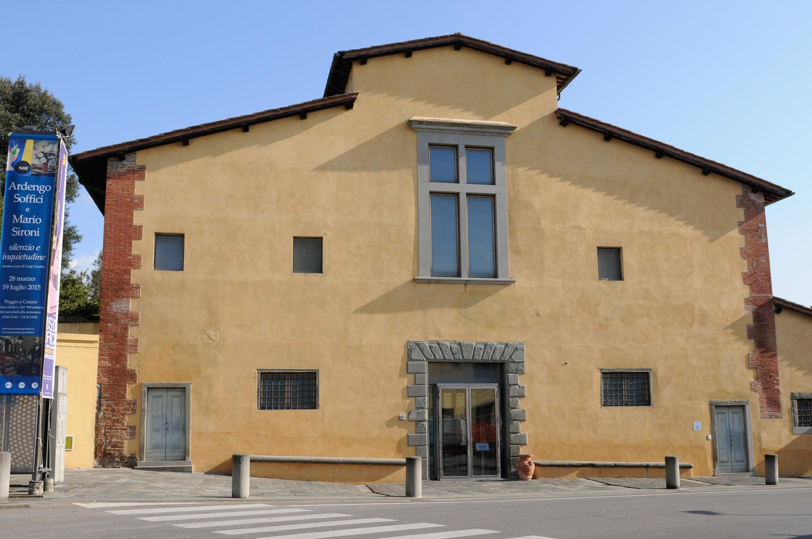 Façade with entrance to library